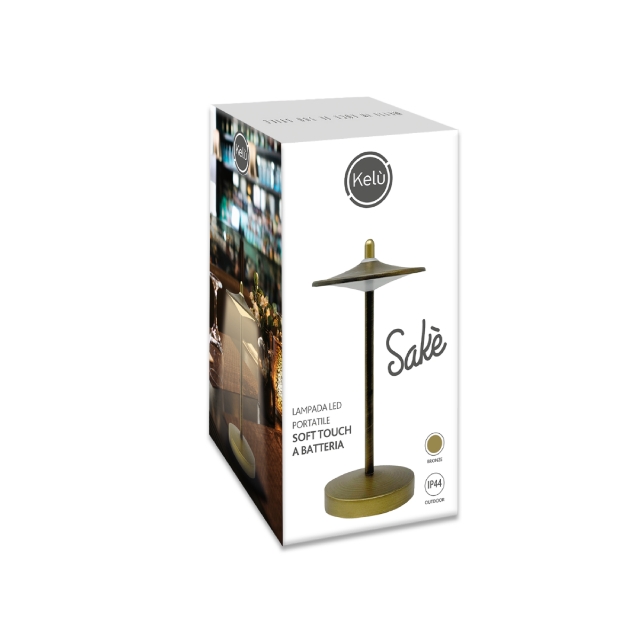 KELU SAKE USB-C Rechargeable IP44 Aluminium Lamp 130LM Bronze
