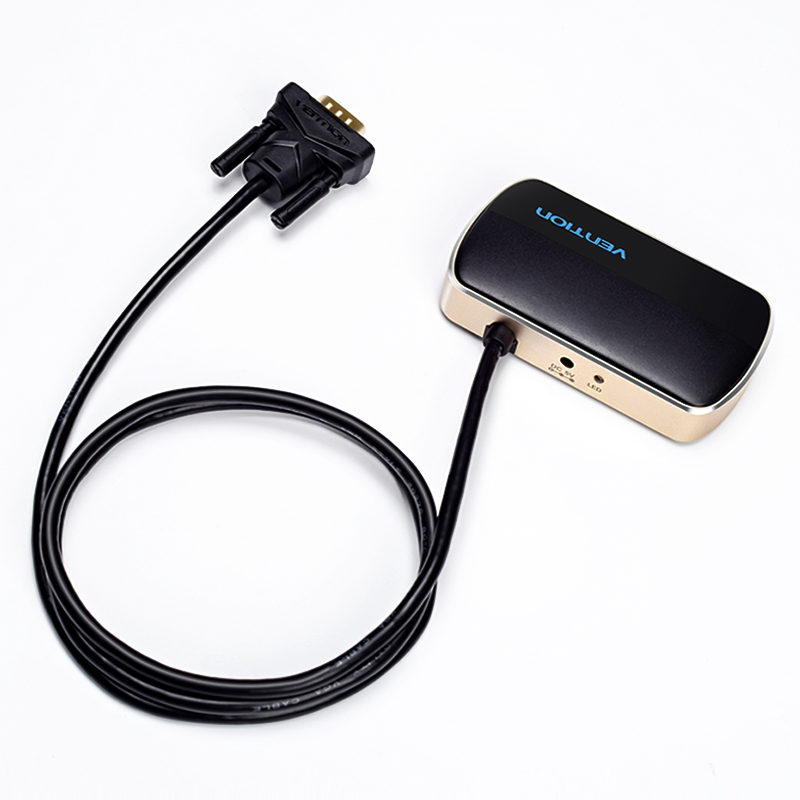 Vention VGA Splitter 2-Port with Power & VGA Cable 1.0m DBABF