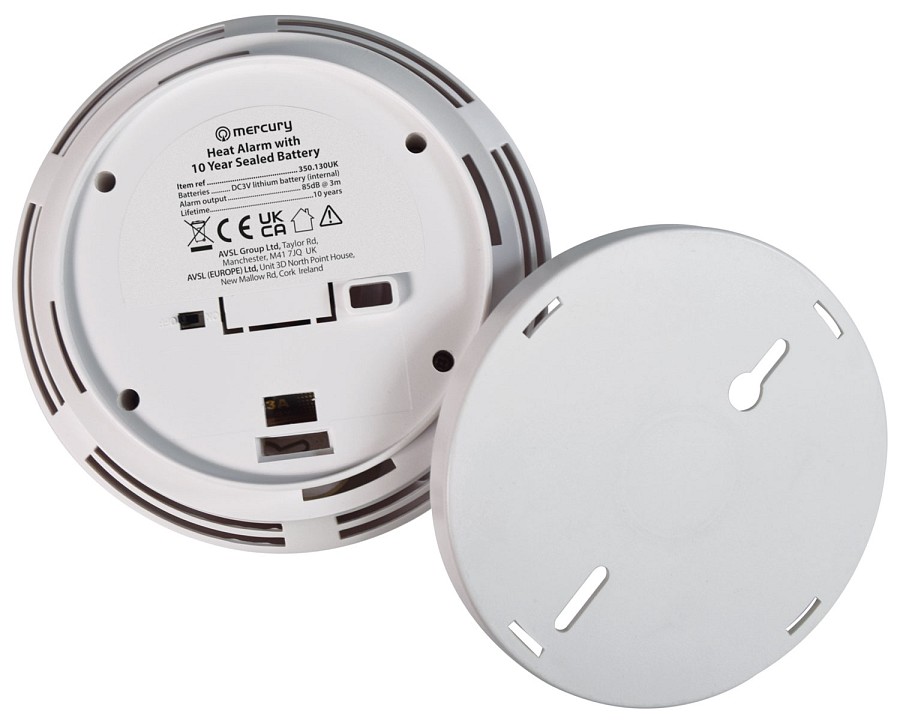Mercury Heat Alarm with 10 Year Sealed Battery 350.130UK