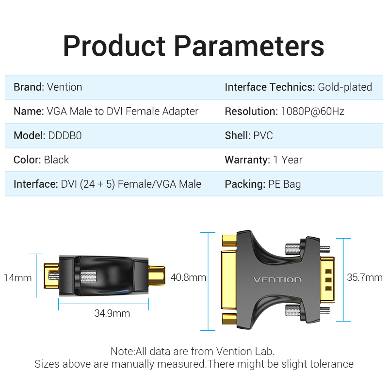 Vention VGA Adaptor Male to DVI Female 24+5 DDDB0