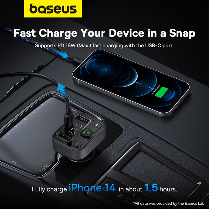 Baseus S09 Lite Car FM Transmitter-Charger USB/BT/SD 18W