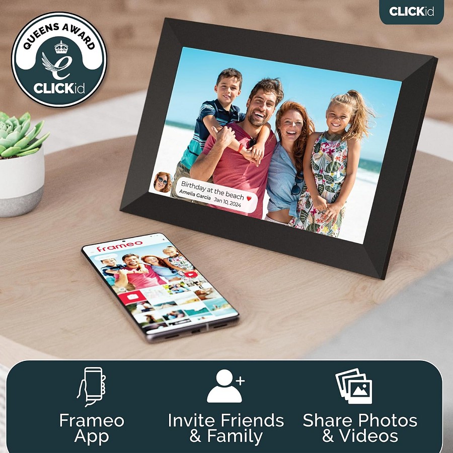 Majority CLICKid Snap10 10.1 Photo Frame with Frameo App WiFI/Touch