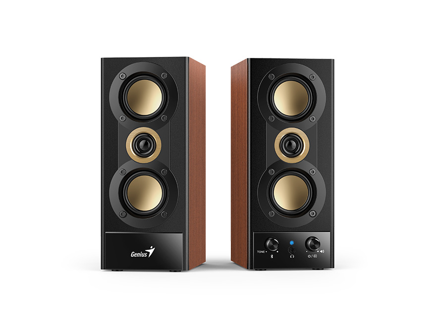 Genius SP-HF800BT 2.0 PC Speakers 20W RMS USB & BT Wood
