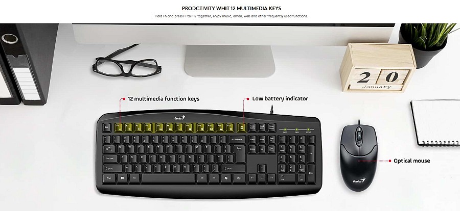 Genius Keyboard-Mouse Set Wired KM-200 Russian