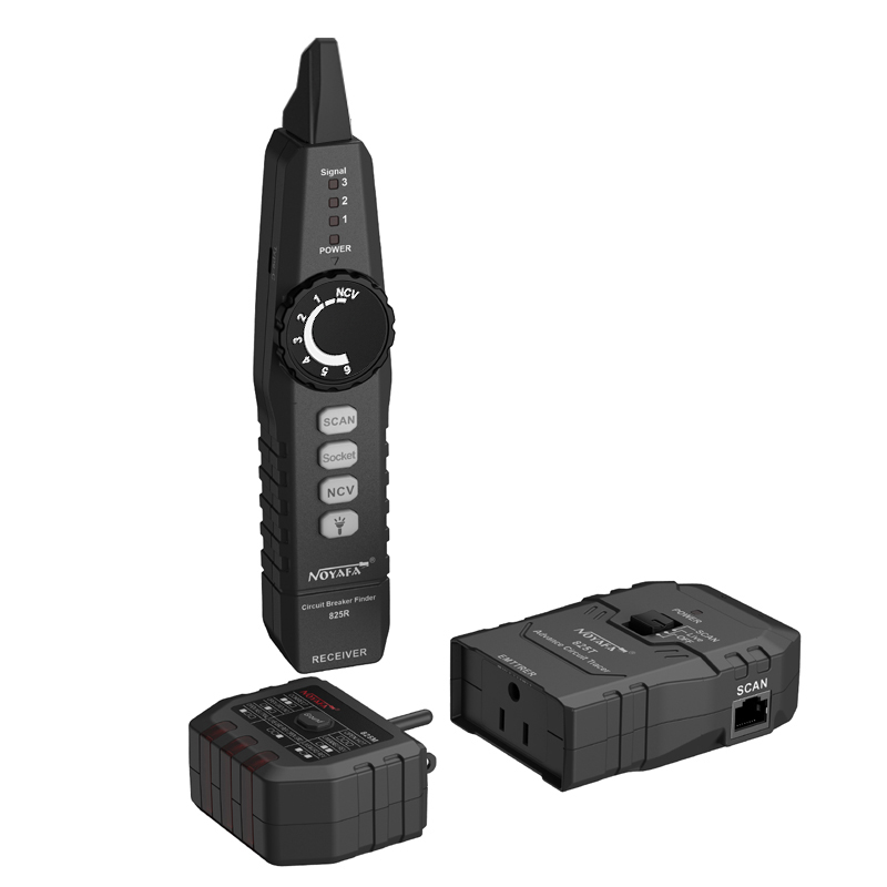 Noyafa Circuit Tracer & Breaker Finder with GFCI Tester, RJ45 Tracing, NCV & Adjustable Sensitivity NF-825TMR