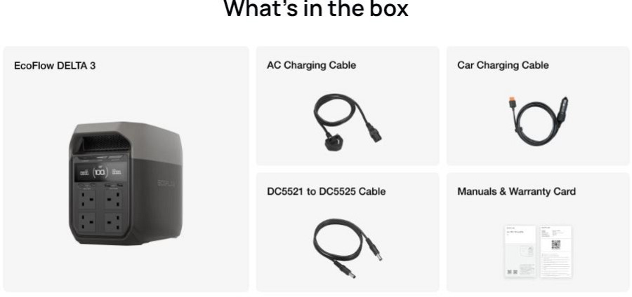 EcoFlow DELTA 3 Portable Power Station 1024Wh 1800W PV500W
