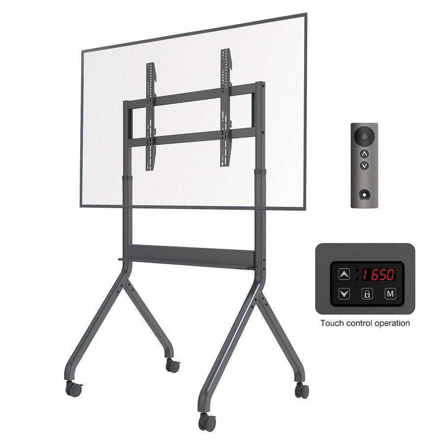 NBMounts P220 Heavy Duty Motorized TV Trolley up to 90 1.75m 90kg with Wireless Remote & Touchpad