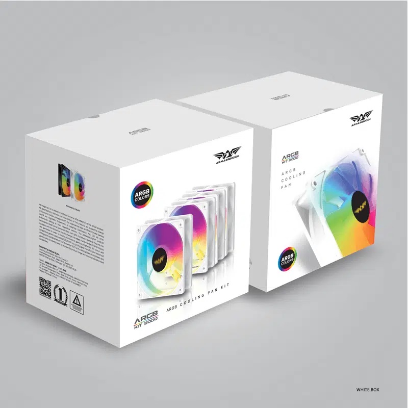 Armaggeddon Gaming Cooling Fan Set 4pcs ARGB KIT 5000 White