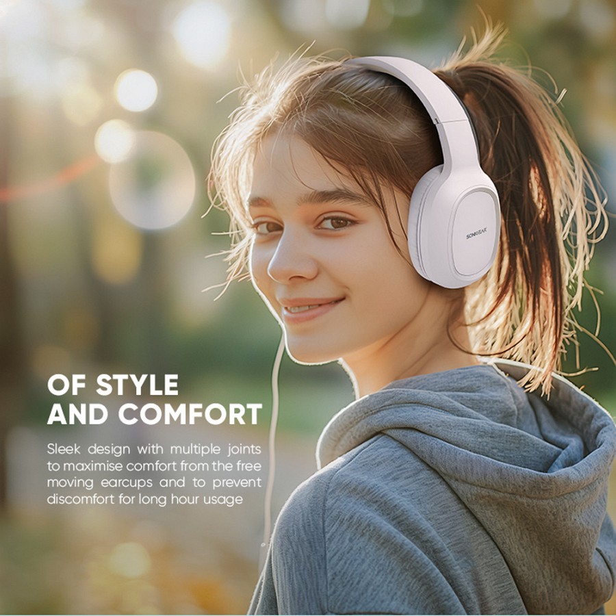 SonicGear Headphones Bluetooth AIRPHONE 3 Type-C Sand Grey