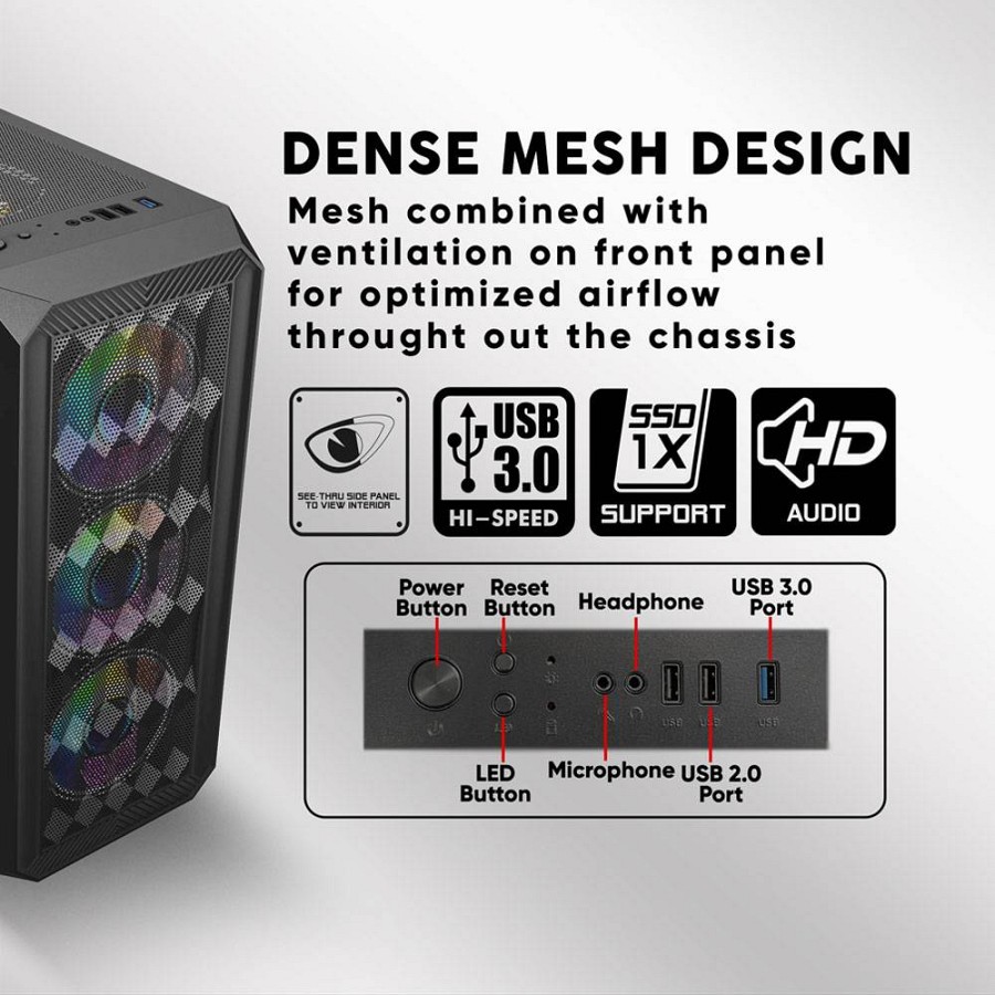 Armaggeddon Gaming Case ATX 4xARGB TRITRON PRO 100 White