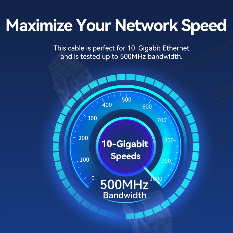 Vention NETWORK Cable Cat6A UTP Rotate Right Angle Slim 5.0m Black IBOBJ