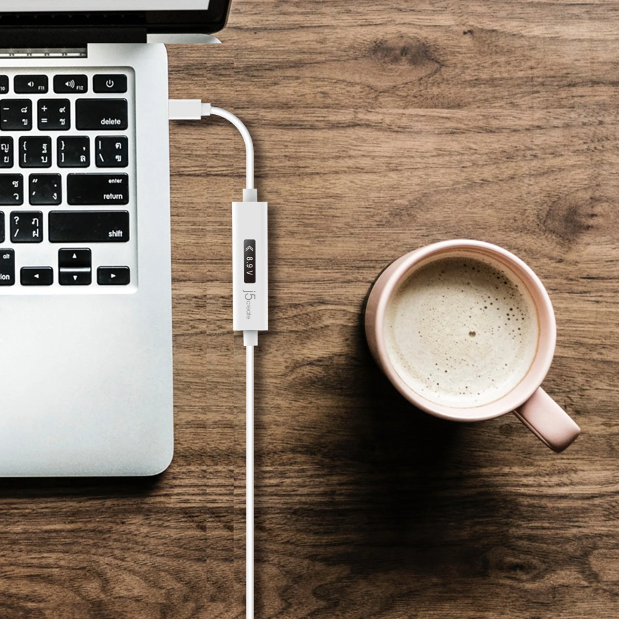 j5create Charging Cable USB-C to USB-C with OLED Dynamic Power Meter 100W JUCP14