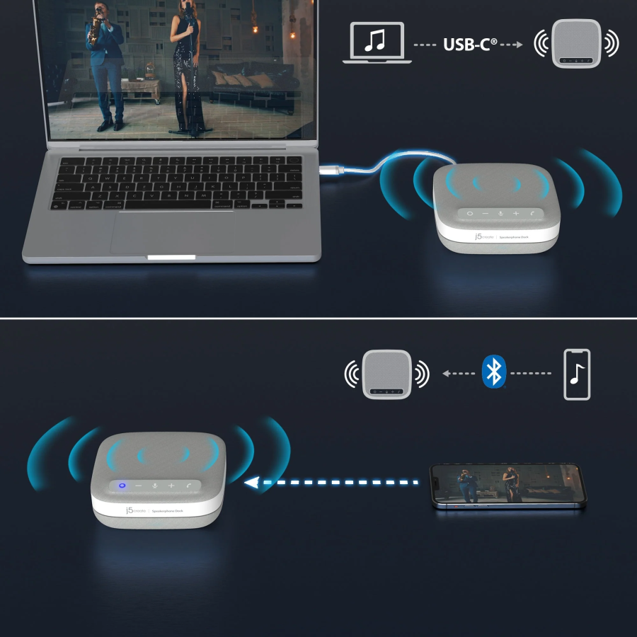 j5create Conference Speakerphone USB-C Dock 4K RJ45/USB/PD JCDS335