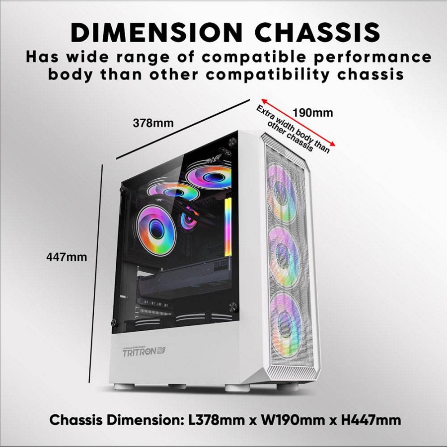 Armaggeddon Gaming Case ATX 4xARGB TRITRON PRO 100 White