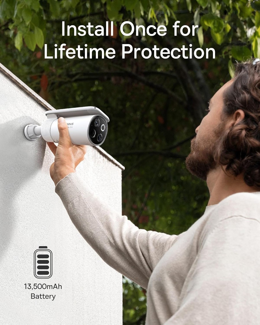 Baseus Security S1 Pro Outdoor Self Rotating Solar 3K 2-Cam Kit White