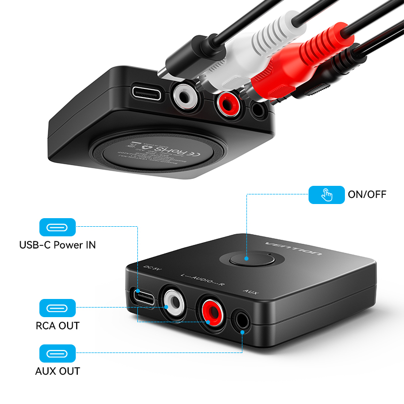 Vention AUDIO Bluetooth Receiver 3.5mm/2RCA NAJB0
