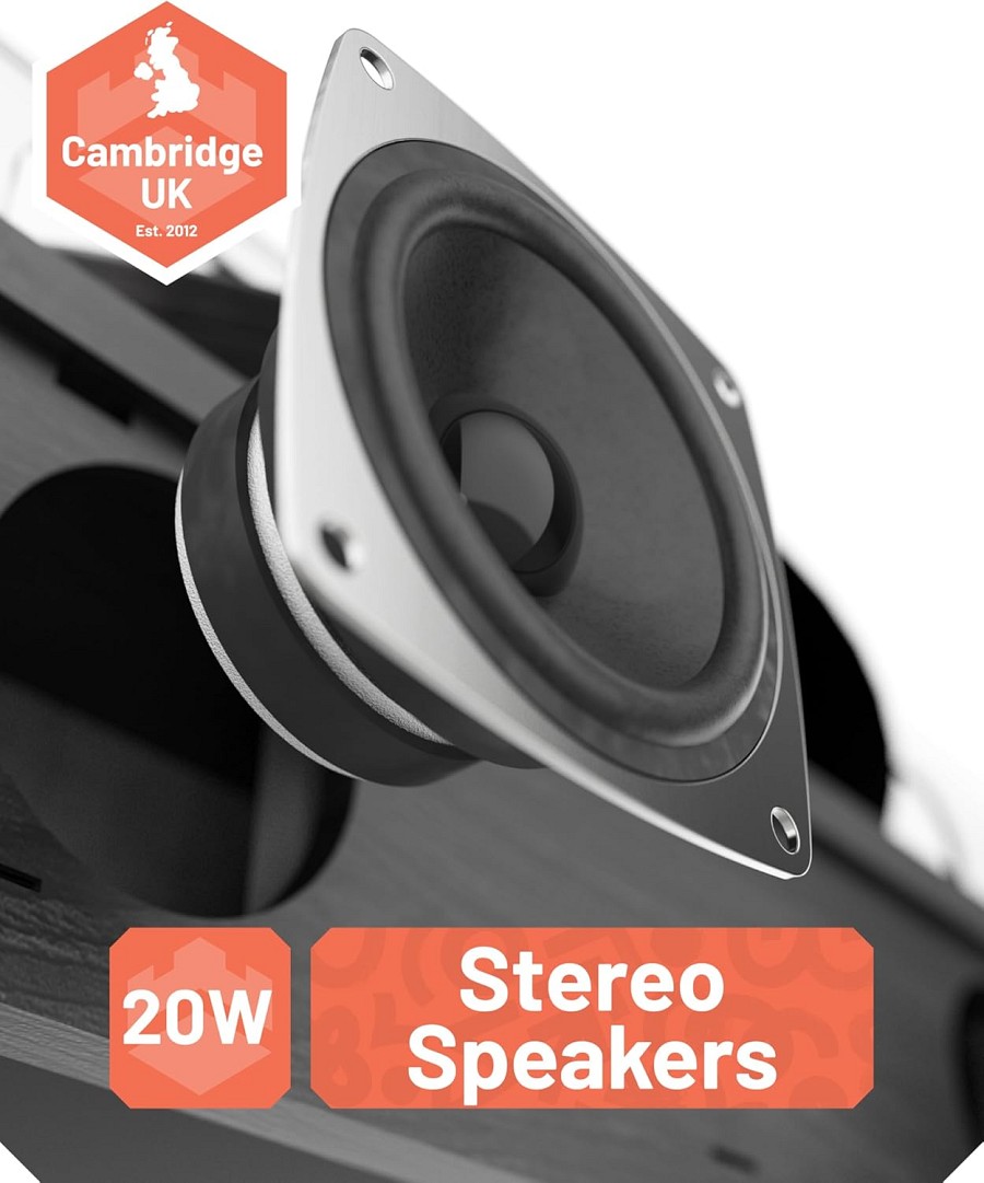 Majority Turntable TT100 Belt Drive & Integrated 20W Speakers (Oakcastle)