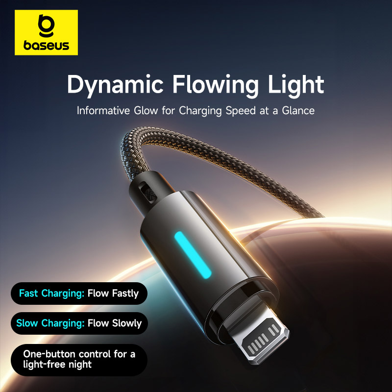 Baseus Cable Lightning to USB-C Lit Button Series 20W 1m Cosmic Black