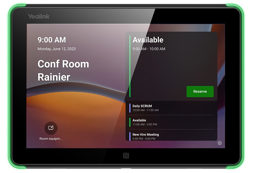 Yealink Teams Room Scheduling Panel for Booking & Status with 8 Touch, PoE, Wi-Fi/BT, RFID/NFC RoomPanelE2