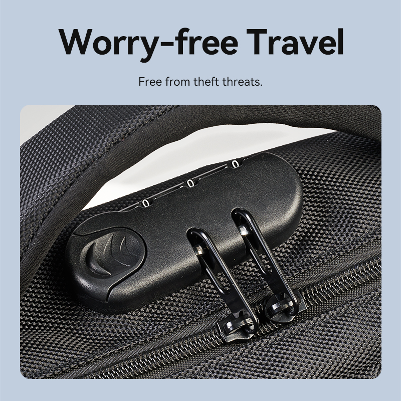 Vention Backpack 15.6 Water-Repellent USB Charge & Lock Black KRKB0