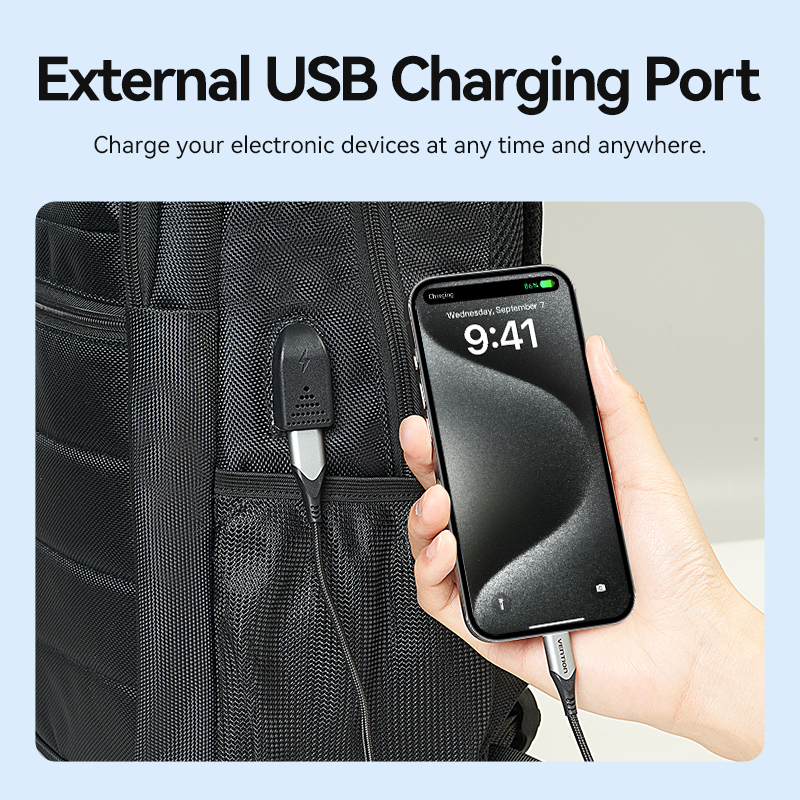 Vention Backpack 15.6 Water-Repellent USB Charge & Lock Black KRKB0