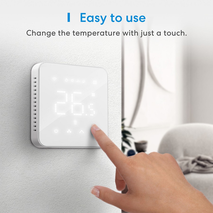 Meross Homekit Smart Wi-Fi Thermostat for Electric Underfloor Heating System MTS200HK-EU