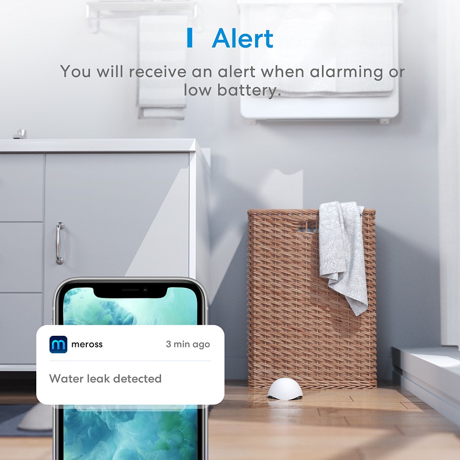 Meross Homekit Smart Water Leak Sensor MS400HK-UK