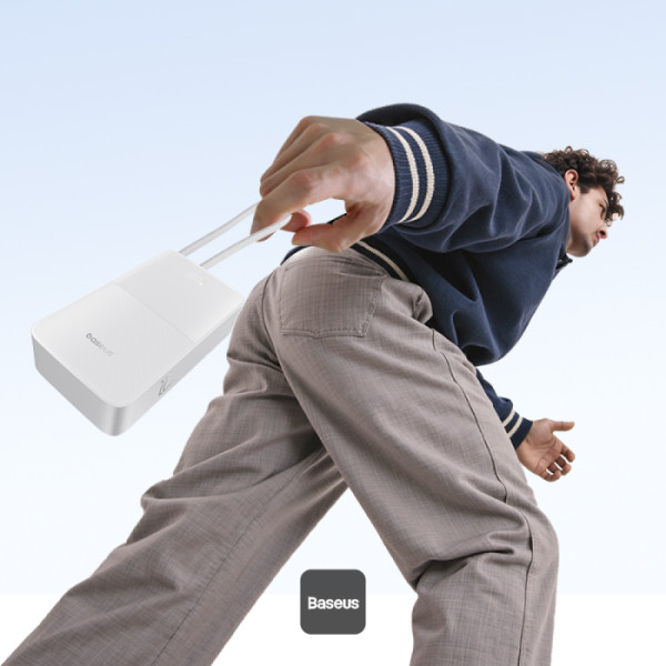 Baseus Powerbank 22.5W 20000mAh + Display EnerFill FC51 Bipow2 Pro  White