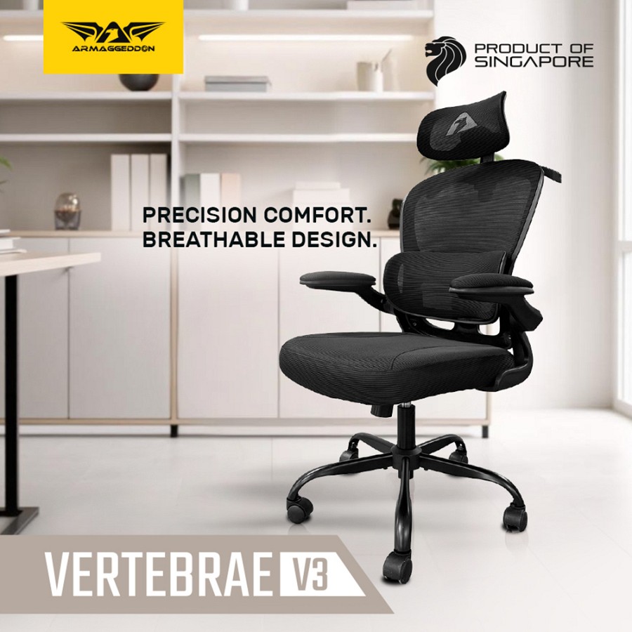 Armaggeddon Office Chair Mesh VERTEBRAE V3 Black