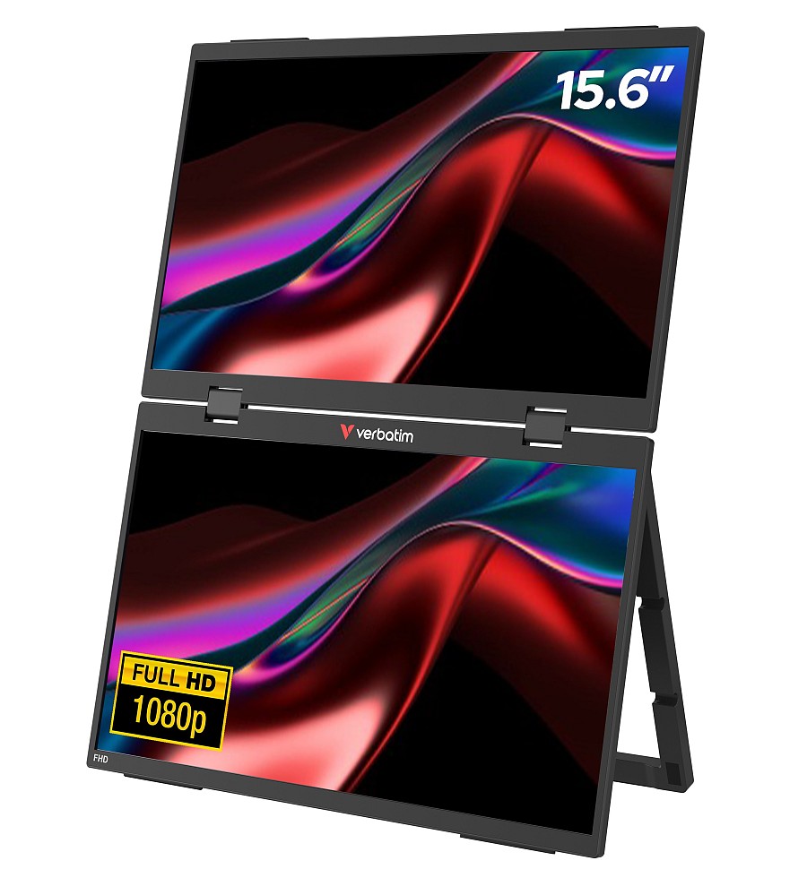 Verbatim Monitor Portable 2 x 15.6 Full-HD Monitors
