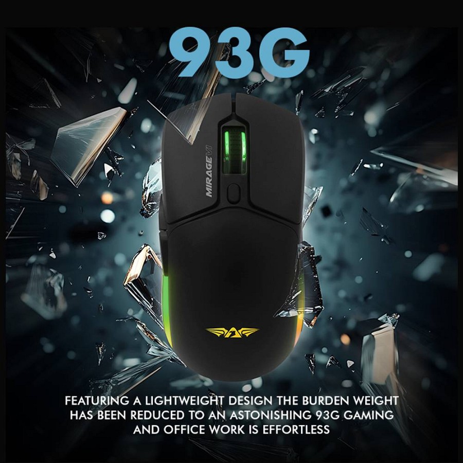 Armaggeddon Gaming Mouse Wired+2.4G+BT Recharge 600mAh MIRAGE-VI White
