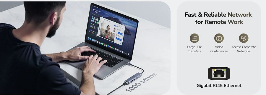 Cudy Hub USB-C 1xGigabit Lan/3xUSB-A/1xUSB-C UH605