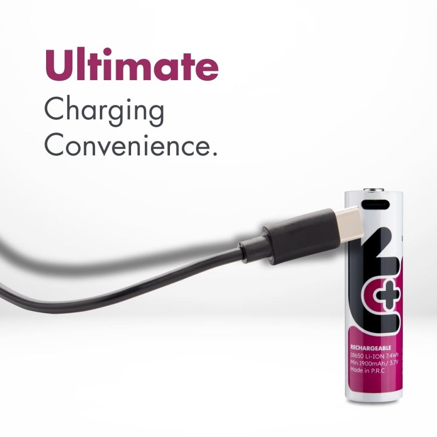 Uniross USB-C Rechargeable 18650 Lithium Battery 2000mah (1pc)