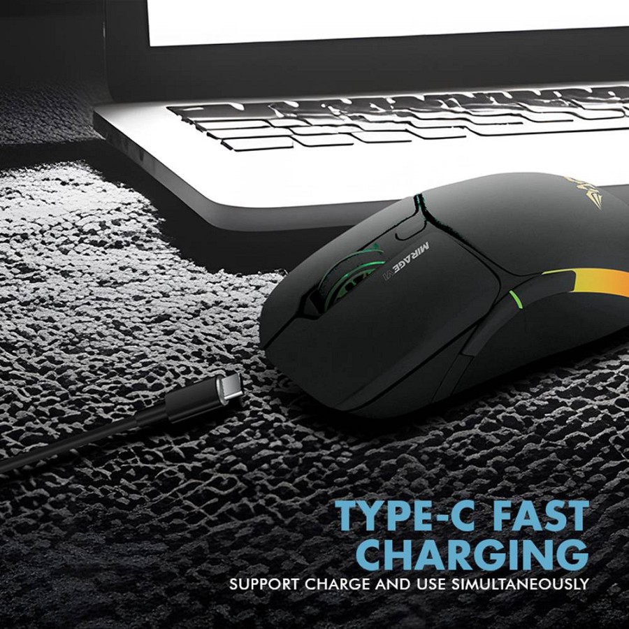 Armaggeddon Gaming Mouse Wired+2.4G+BT Recharge 600mAh MIRAGE-VI White