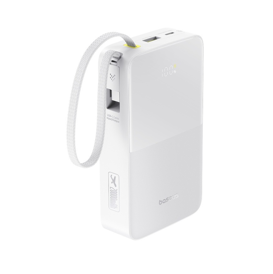 Baseus Powerbank 22.5W 20000mAh + Display EnerFill FC51 Bipow2 Pro  White