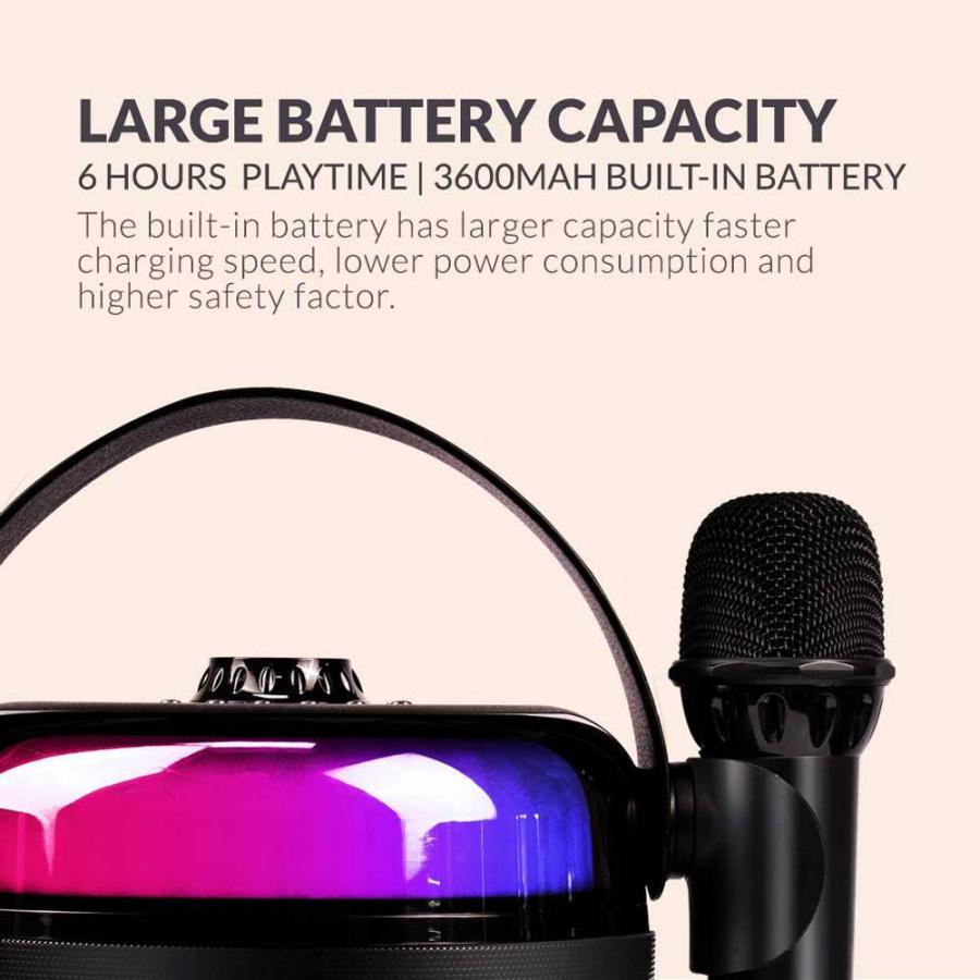 SonicGear Portable Karaoke Kids Speaker BT/Wireless Dual Mics iOX K800 Black