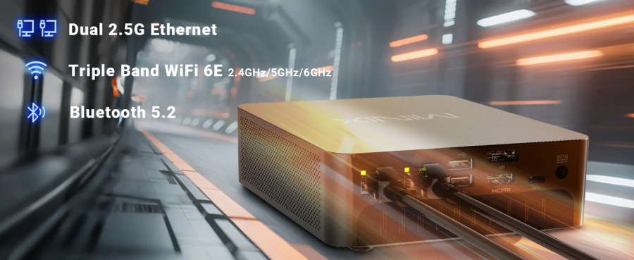 MINIX Mini PC Ryzen7 8745H 32GB DDR5, 1TB SSD, 2.5GbE, HDMI/DP/USB-C, Win11 Pro NR774