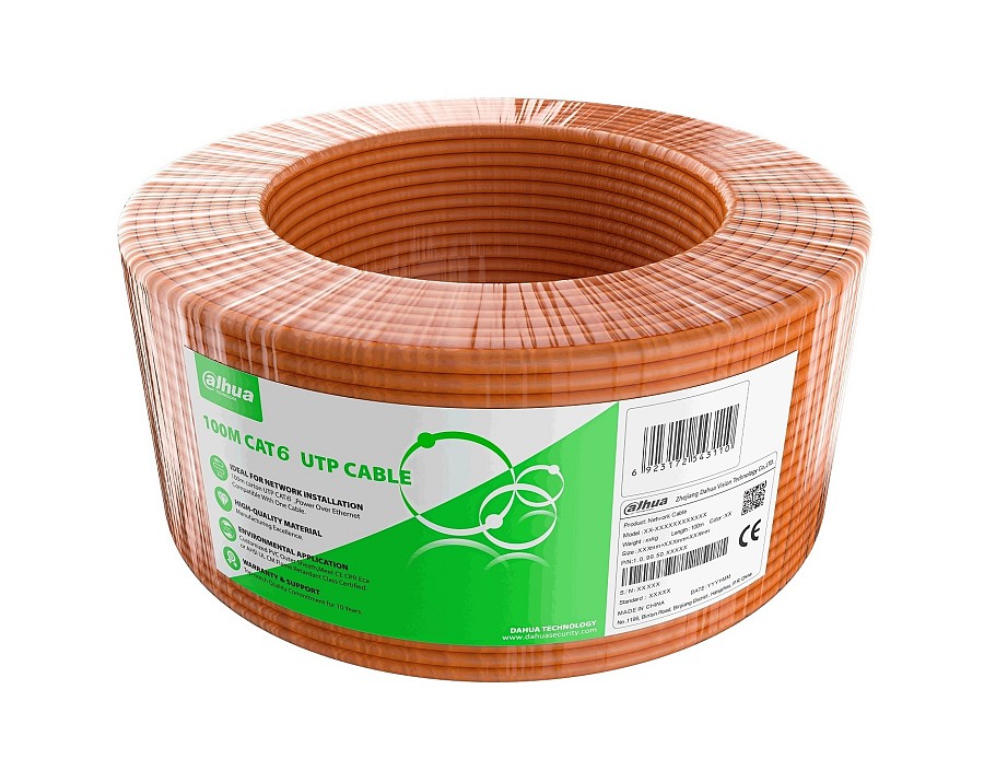 Dahua CAT6 Cable CCA 100m Orange PFM922I-6UN-C-100