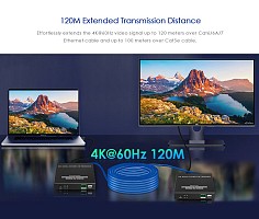 Lenkeng HDMI Extender over IP 4K60Hz 120m 1G IR Loop LKV582