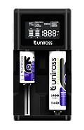 Uniross UCX004 Smart Charger for NiMH and Lithium Batteries (USB & 12V Powered) with LCD Display