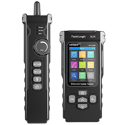 Noyafa Multi-Function Cable Tester with PoE Detection, Cable Length Measurement, Port Flashing, PING Testing & NCV Function NF-8506