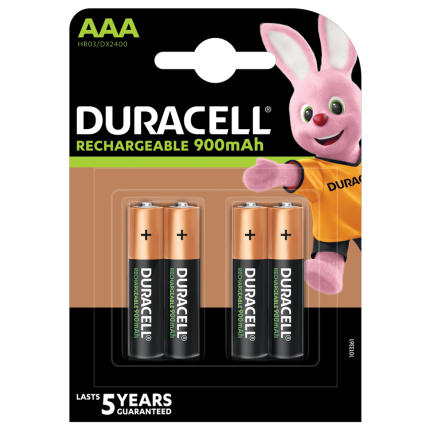 Duracell Rechargeable AAA Batteries 900mah 4pcs