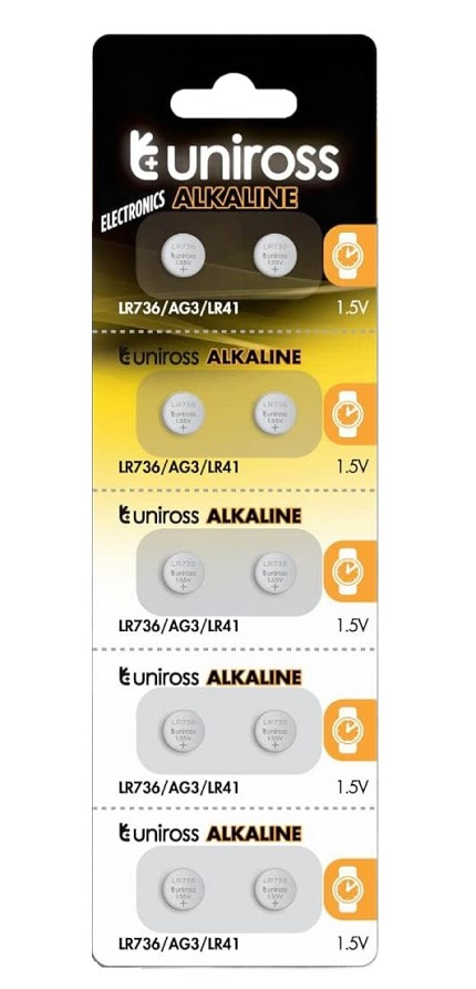 Uniross Alkaline-Coin LR736 AG3 LR41 Battery (10pack)