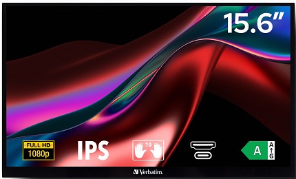 Verbatim Monitor Portable Touch 15.6Full-HD USB-C Metal PMT-15