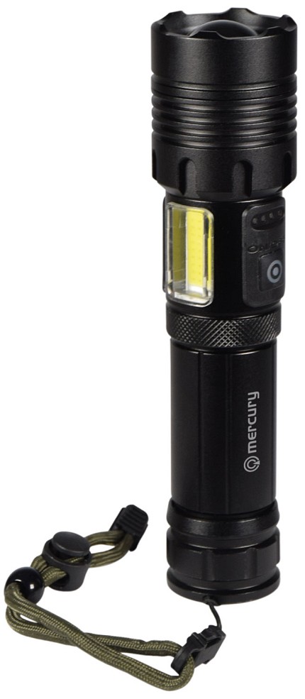 Mercury Rechargeable LED Torch Lamp with Window Breaker, SOS & Powerbank 410.306UK