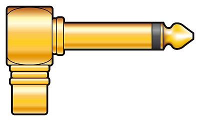 QTX RCA Female to 6.3mm Mono Male Right Angle Adaptor 757.025UK