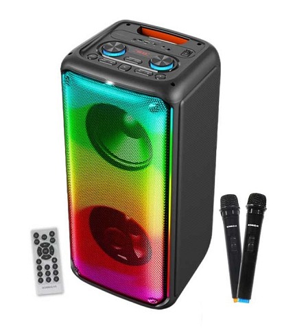 SonicGear AudioXPro800HD 2 x 8 Portable Karaoke Speaker with Voice Changer & 2 x Wireless Microphones included
