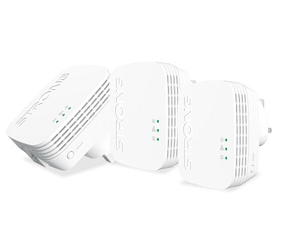 Strong Powerline Kit AV1000 Mini 1000Mbps UK 1000TRIMINIUK (Triple Pack)