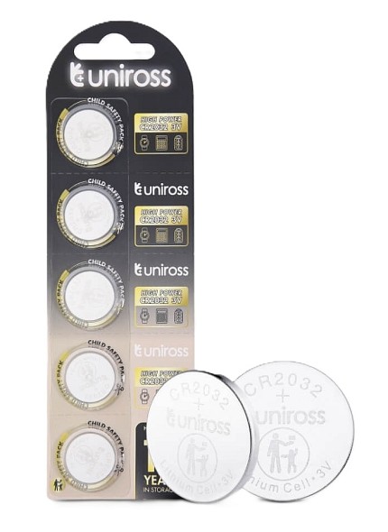 Uniross Lithium-Button Cell CR2032HP High Power (5pack)