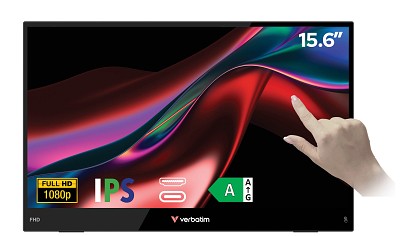 Verbatim Monitor Portable Touch 15.6 Full-HD USB-C LIGHT Series